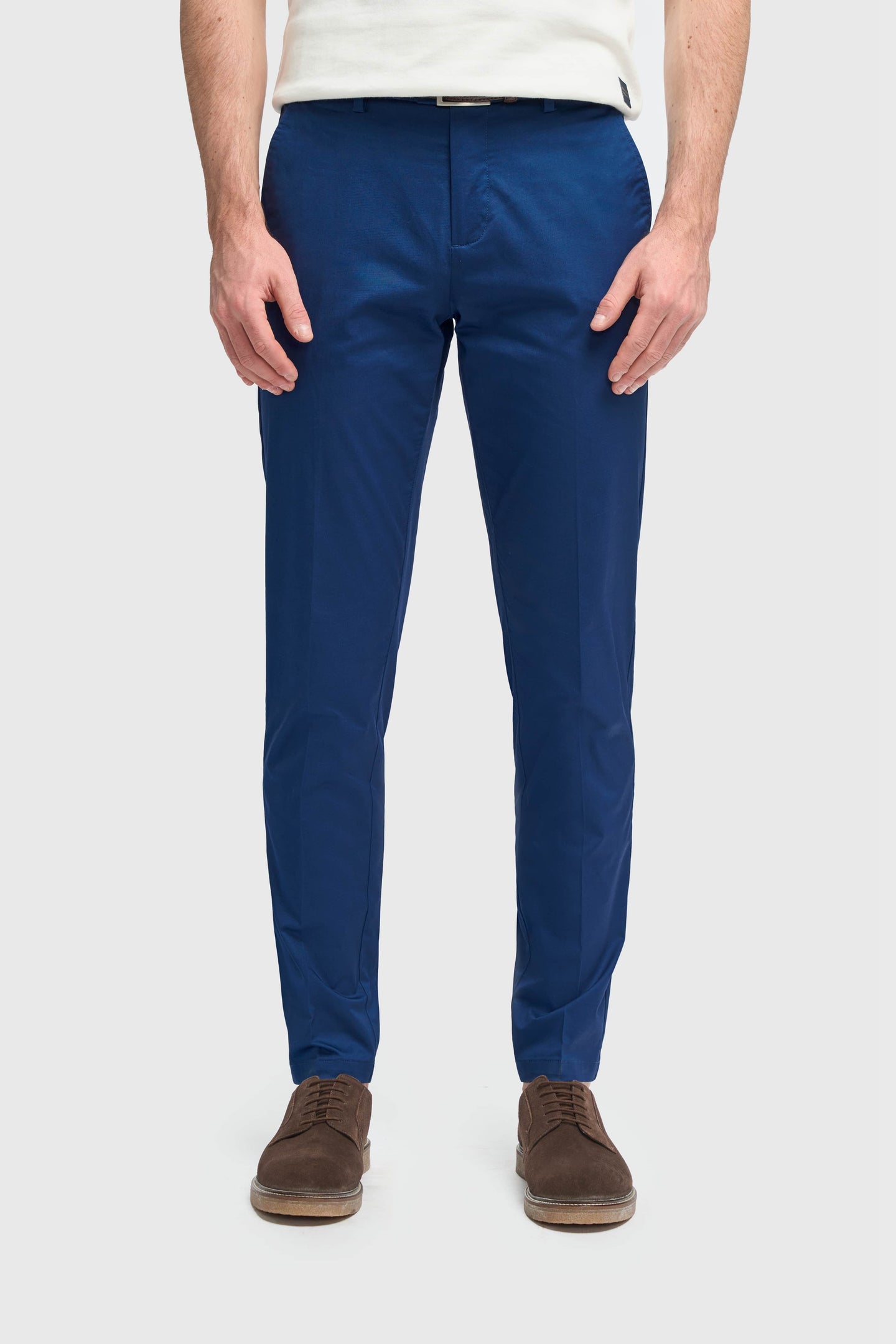 Mario - Moške poletne modre elegantne hlače