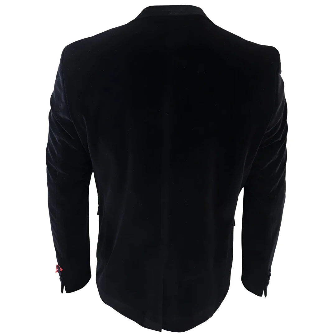 Moški črni žametni smoking, blazer, satenasti reverji, večerja, poroka, maturantski ples, črna kravata