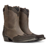 Moški visoki zahodnjaški škornji iz pravega usnja, črni, jahalni, plesni, lovski, kavbojski, vintage, s koničasto konico