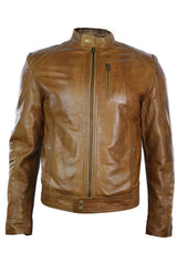 Moška motoristična jakna z zadrgo iz pravega usnja, črne barve, ozek kroj, retro vintage, elegantna, rjava