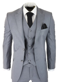 Moška klasična siva 3-delna obleka slim fit vintage retro elegantna formalna poroka