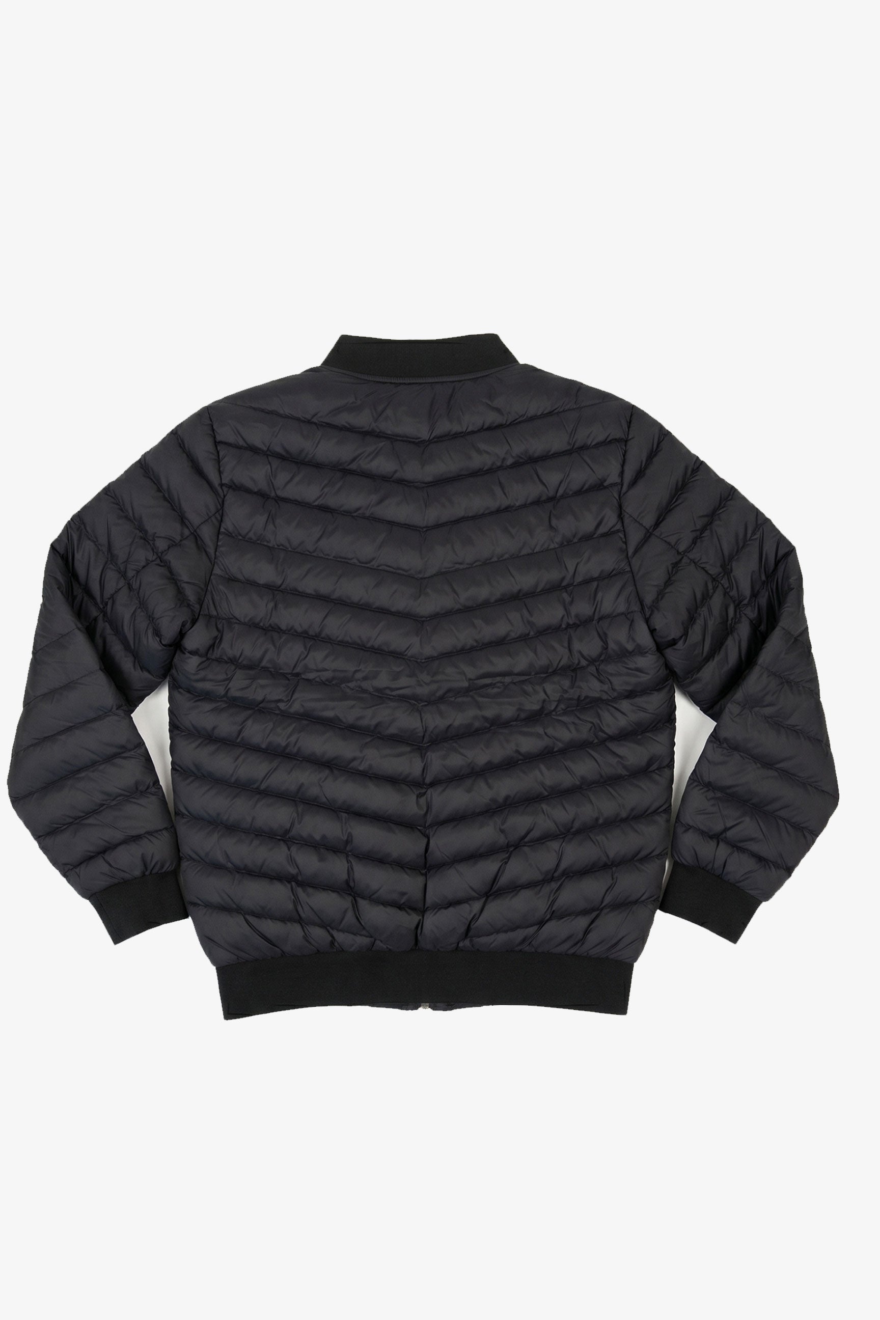 Moška črna prešita bomber jakna z zadrgo