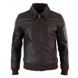 Moška usnjena pilotska jakna Harrington Burgundy Bomber Classic