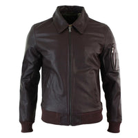 Moška usnjena pilotska jakna Harrington Burgundy Bomber Classic