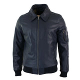 Moška usnjena pilotska jakna Harrington Navy Bomber Classic