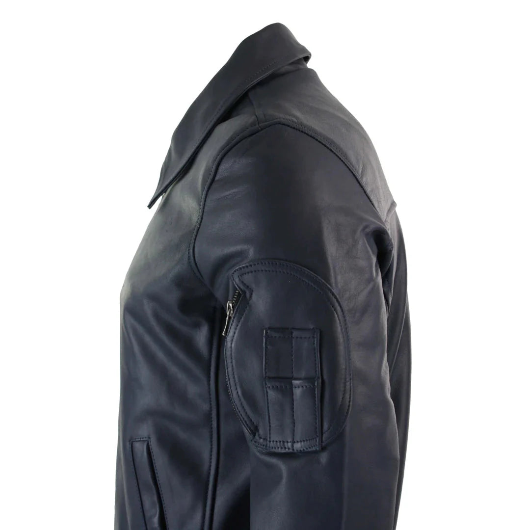 Moška usnjena pilotska jakna Harrington Navy Bomber Classic