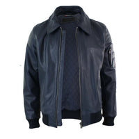 Moška usnjena pilotska jakna Harrington Navy Bomber Classic