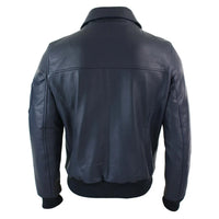 Moška usnjena pilotska jakna Harrington Navy Bomber Classic
