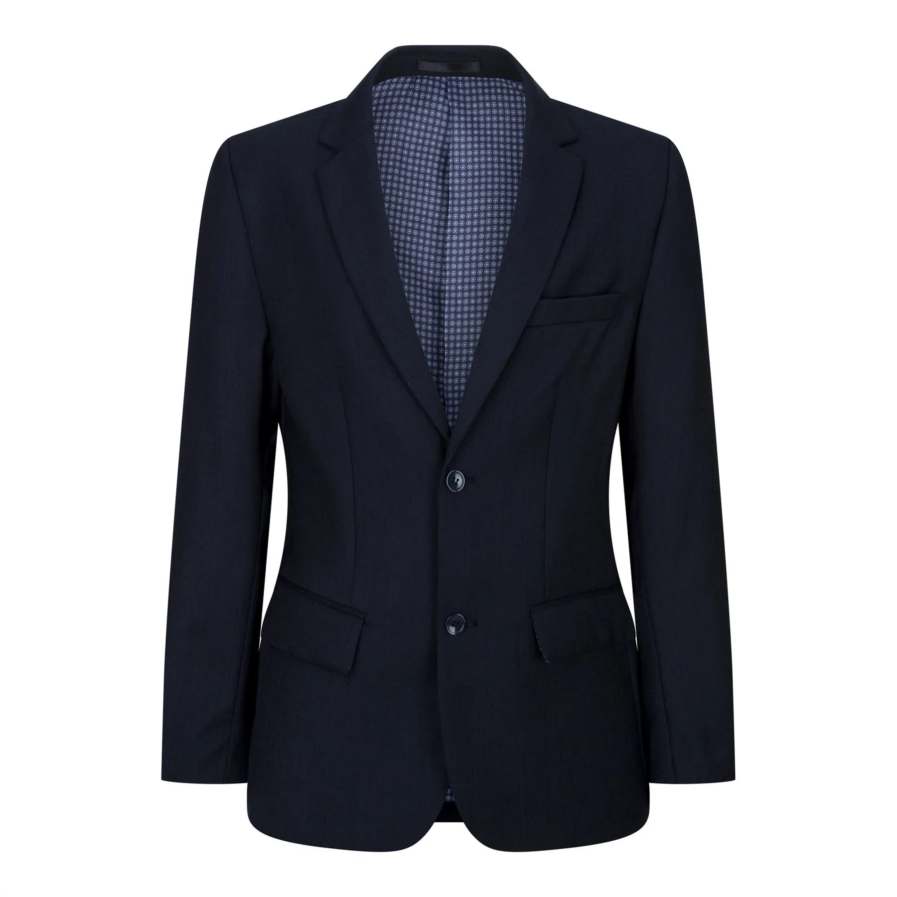 Fantje temno moder 5-delni blazer, telovnik, srajca s kravato, hlače, poročna zabava