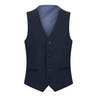 Fantje temno moder 5-delni blazer, telovnik, srajca s kravato, hlače, poročna zabava
