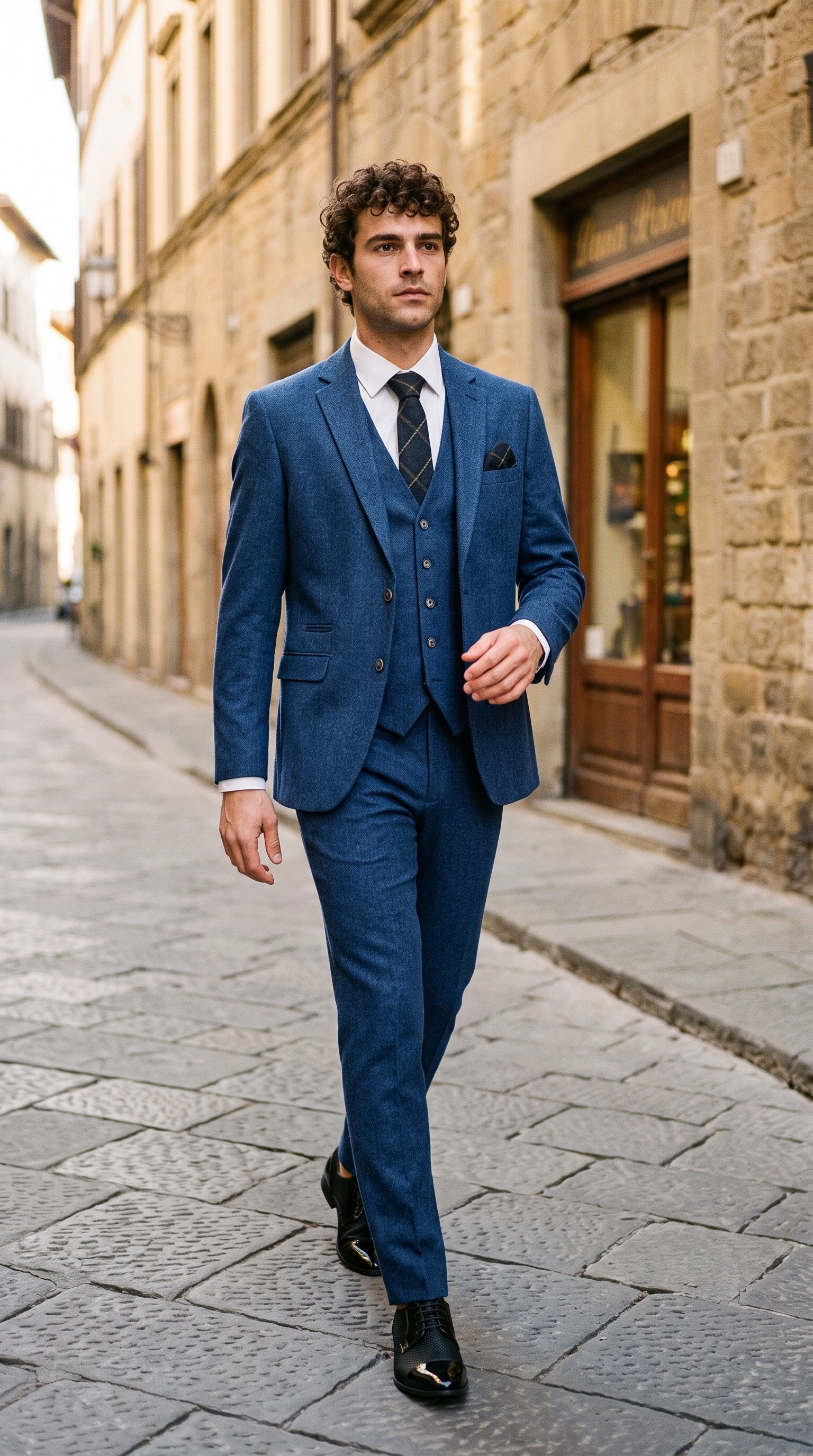 Look #263 styled with Cavani Orson - Modra keper obleka s tremi deli