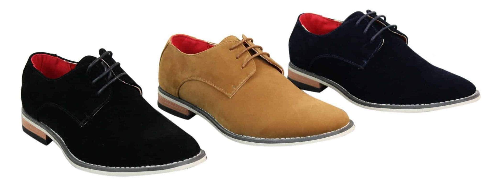 Moški semiš elegantni casual oxford čevlji Fiorello 601 z vezalkami, rjavi, črni, modri