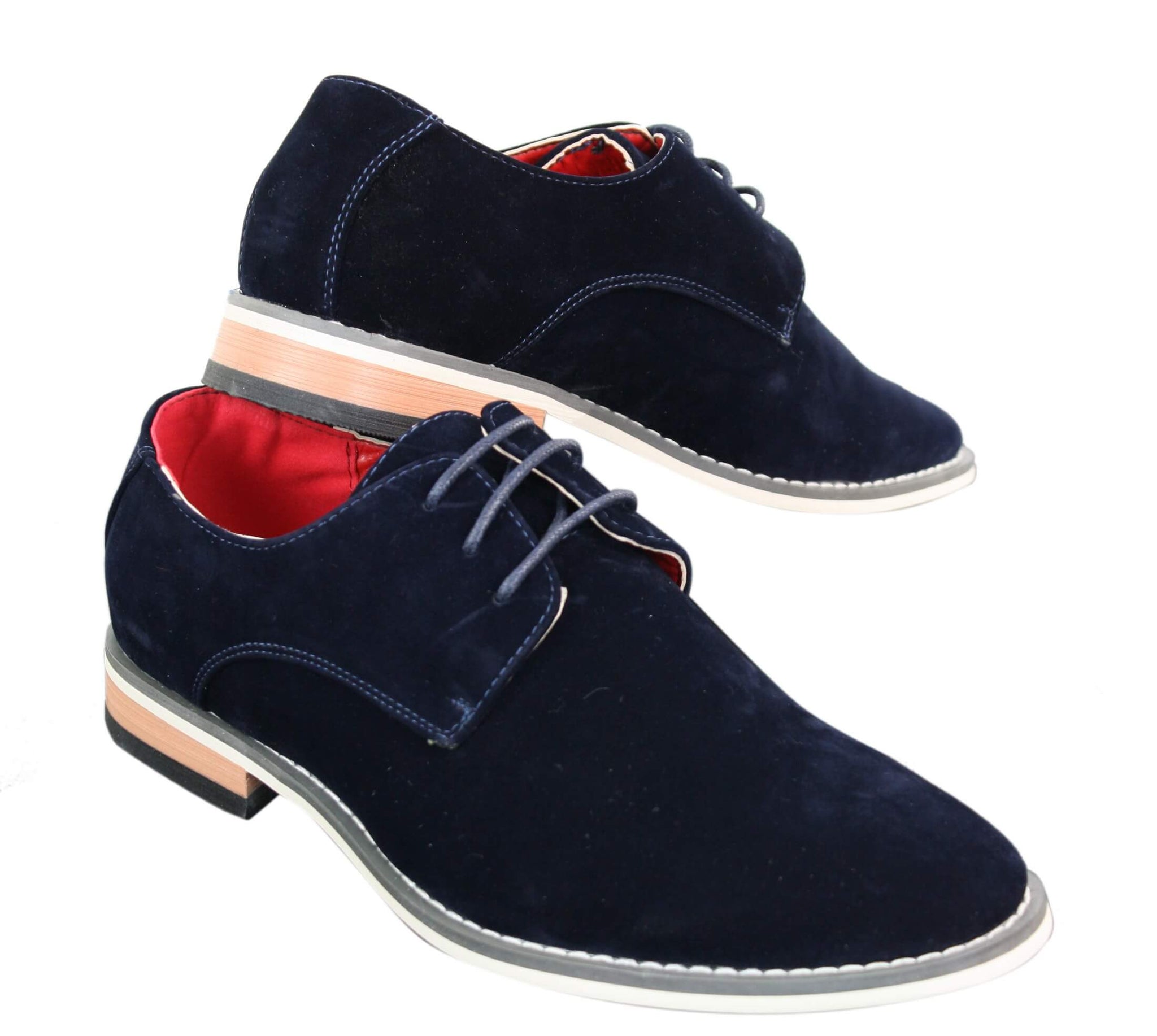 Moški semiš elegantni casual oxford čevlji Fiorello 601 z vezalkami, rjavi, črni, modri
