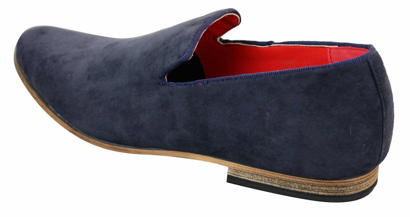 Moški semiš usnjeni čevlji iz umetnega usnja brez rokavov, modri, elegantni in casua