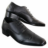 Gio Gino 907001 moški črni elegantni formalni čevlji z vezalkami iz umetnega usnja Gatsby Italian Classic