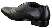Gio Gino 907001 moški črni elegantni formalni čevlji z vezalkami iz umetnega usnja Gatsby Italian Classic