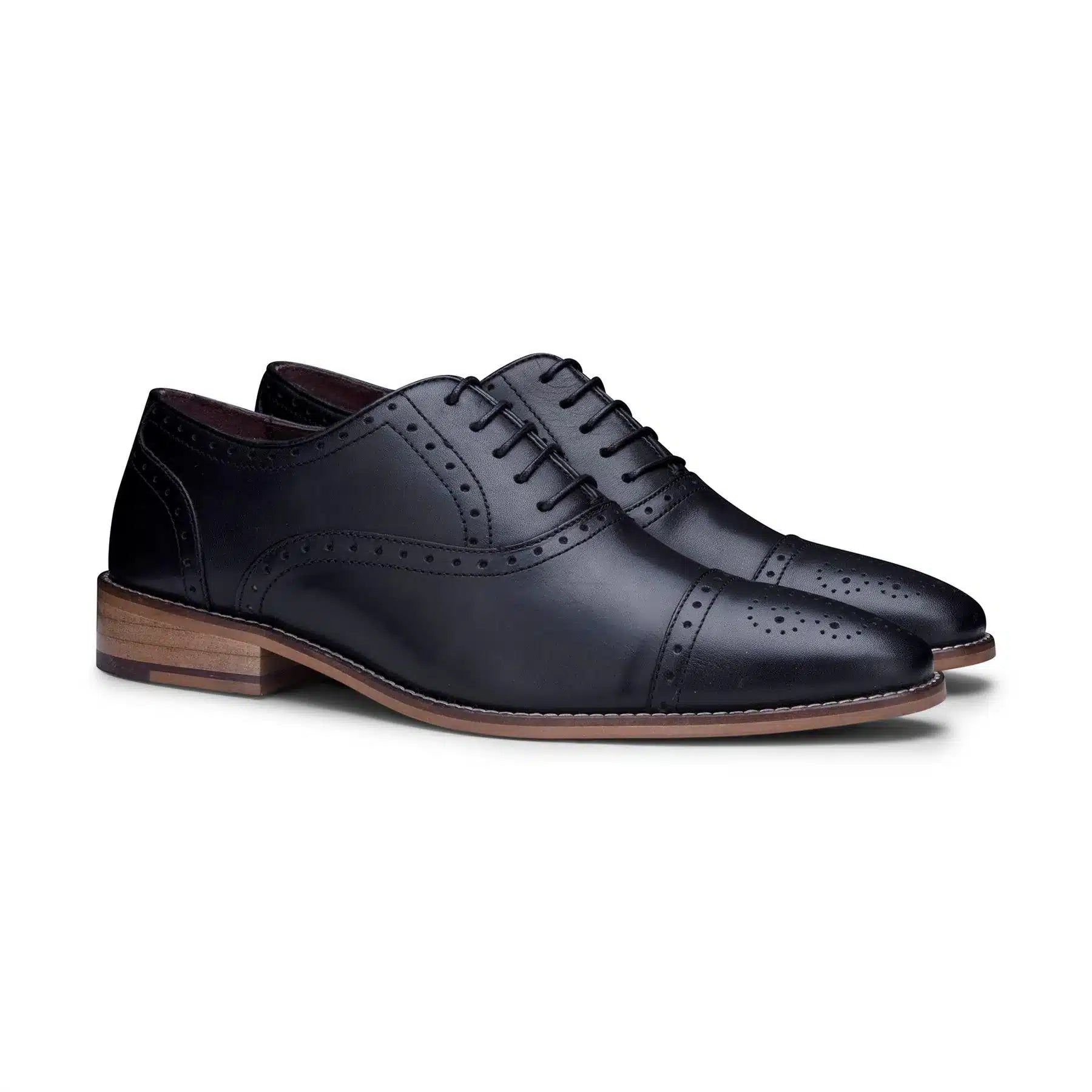 Moški klasični brogues iz pravega usnja, črni čevlji z vezalkami, elegantni formalni usnjeni vintage