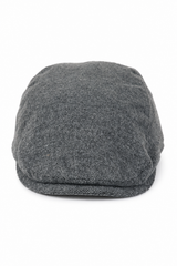 Moška ploska kapa Baker Boy 8 Panel Grandad Tweed Herringbone Grey Vintage