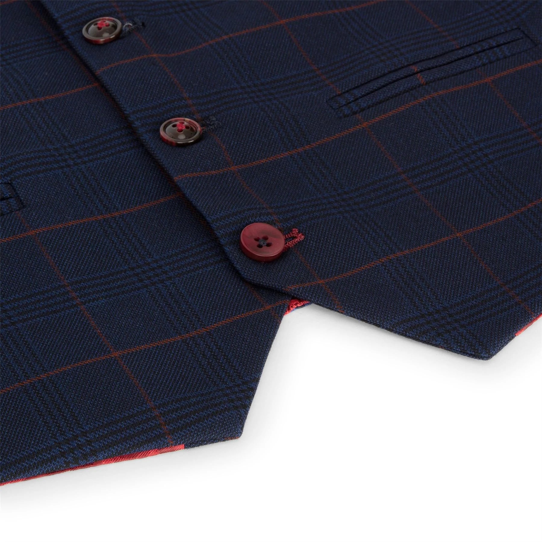 Fantovska mornarsko modra karo obleka iz treh delov, rdeča, Edinson Marc Darcy klasična vintage poroka