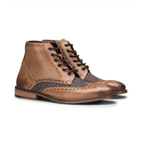 Moški škornji iz pravega usnja, vintage brogue, semiš tvid čevlji z vezalkami iz 20. let prejšnjega stoletja, elegantni formalni čevlji