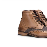 Moški škornji iz pravega usnja, vintage brogue, semiš tvid čevlji z vezalkami iz 20. let prejšnjega stoletja, elegantni formalni čevlji