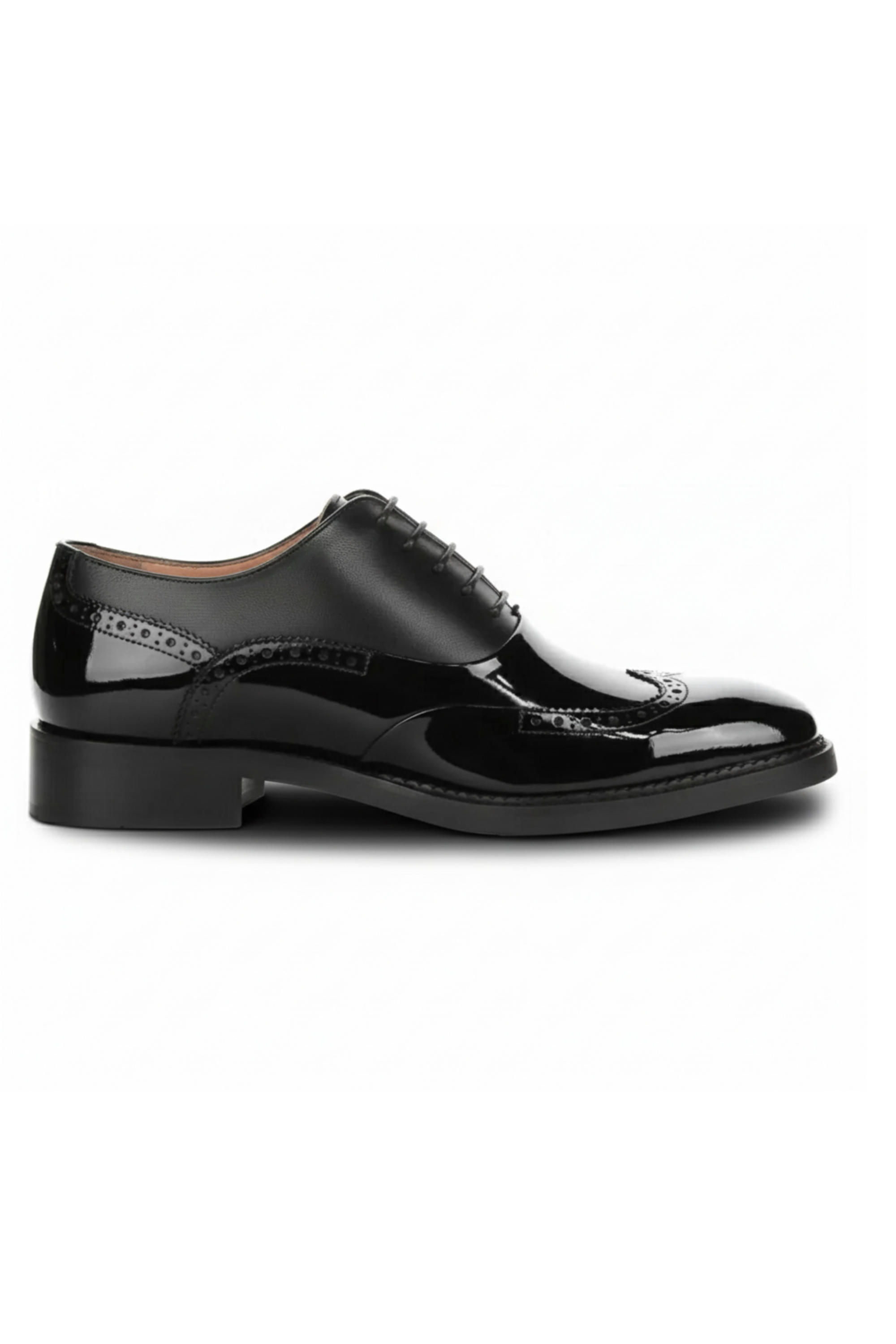 Harry - Moški črni lakirani čevlji brogue