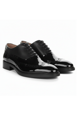 Harry - Moški črni lakirani čevlji brogue