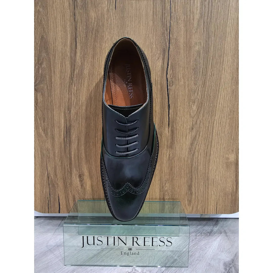 Harry - Moški zeleni lakirani čevlji brogue