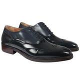 Harry - Moški temno modri lakirani čevlji brogue