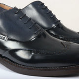 Harry - Moški temno modri lakirani čevlji brogue