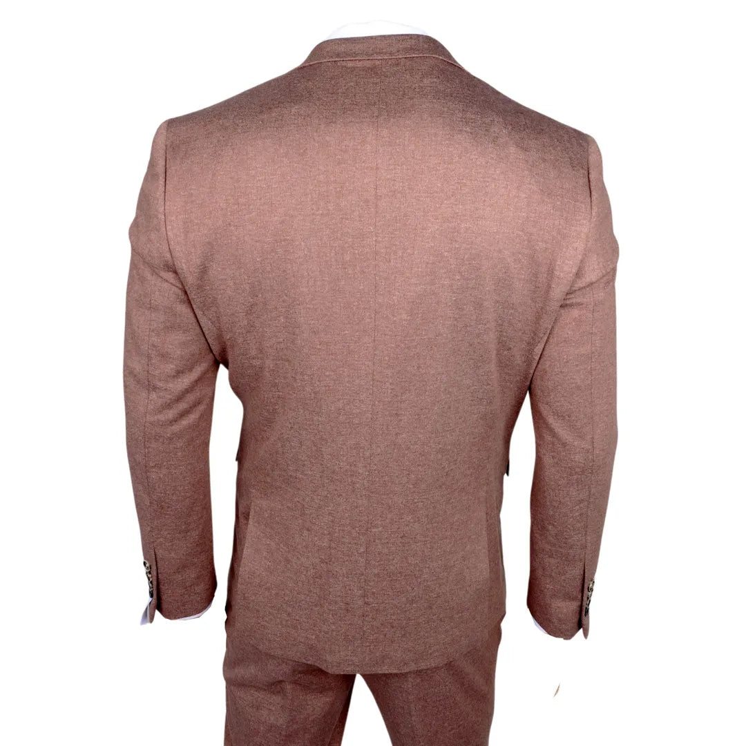 Moška rjava tridelna obleka slim fit Nathan