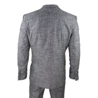 Moška tridelna obleka, siva, črna, teksturirana, krojena, za poroko, maturantski ples, eleganten, formalni kroj