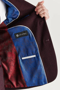 Regent - Moška vinska 3-delna karirasta obleka Prince of Wales