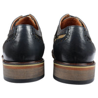 Ross - Moški usnjeni mornarsko modri brogue čevlji s cvetličnim potiskom