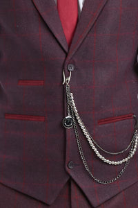 Moška 3-delna obleka iz volnenega tvida s karo vzorcem Gatsbyja iz 20. let 20. stoletja