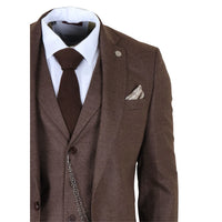 TP-50 - Moška rjava 3-delna karo obleka Prince of Wales