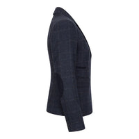 TPSTZ72 - Ženski temno moder tvidasti blazer