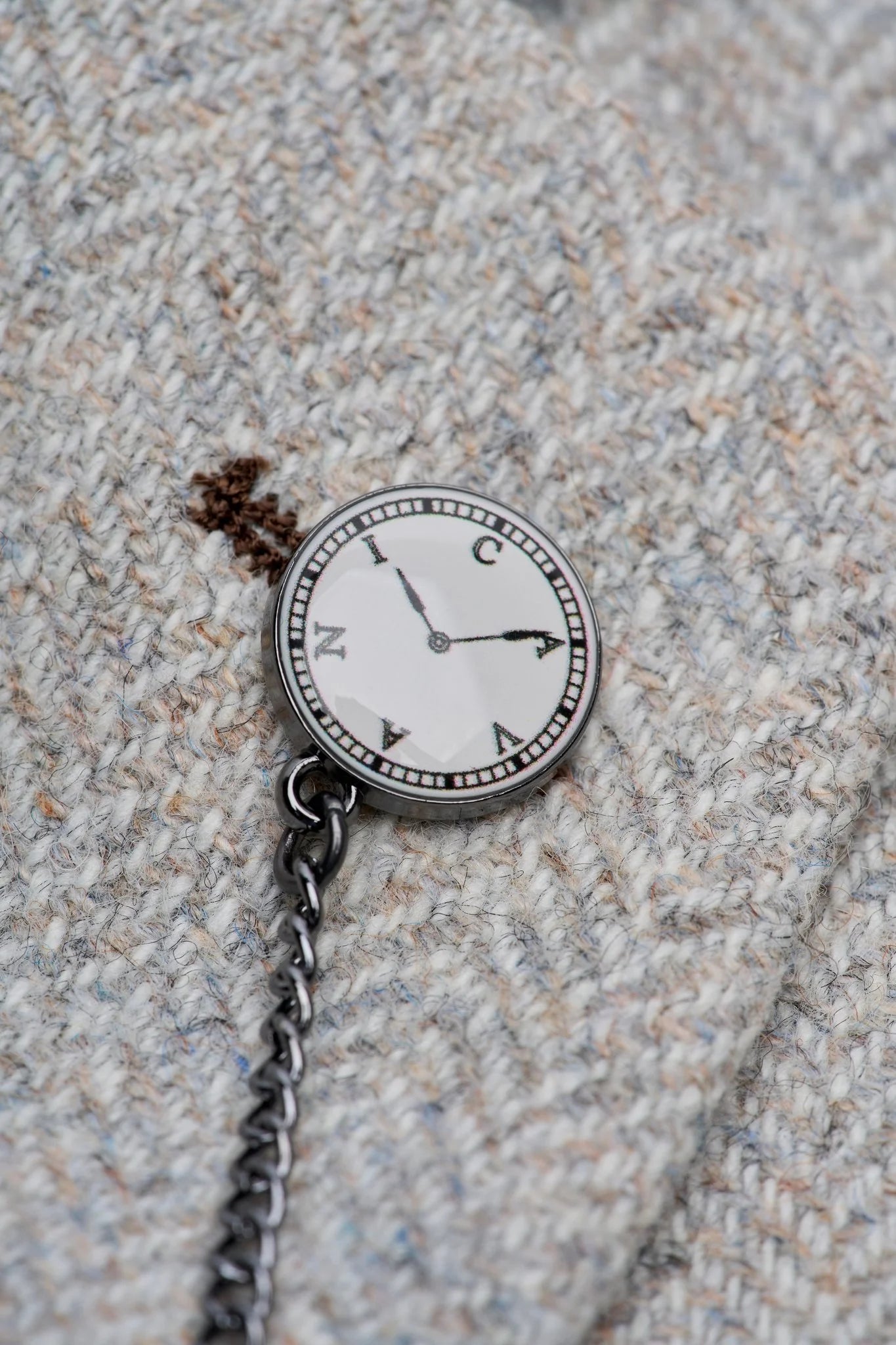 Thomas - Moška siva 3-delna obleka iz mešanice volne in tvida