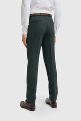 Thomas - Olivno zelena 3-delna obleka iz mešanice volne in tvida