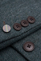 Thomas - Olivno zelena 3-delna obleka iz mešanice volne in tvida