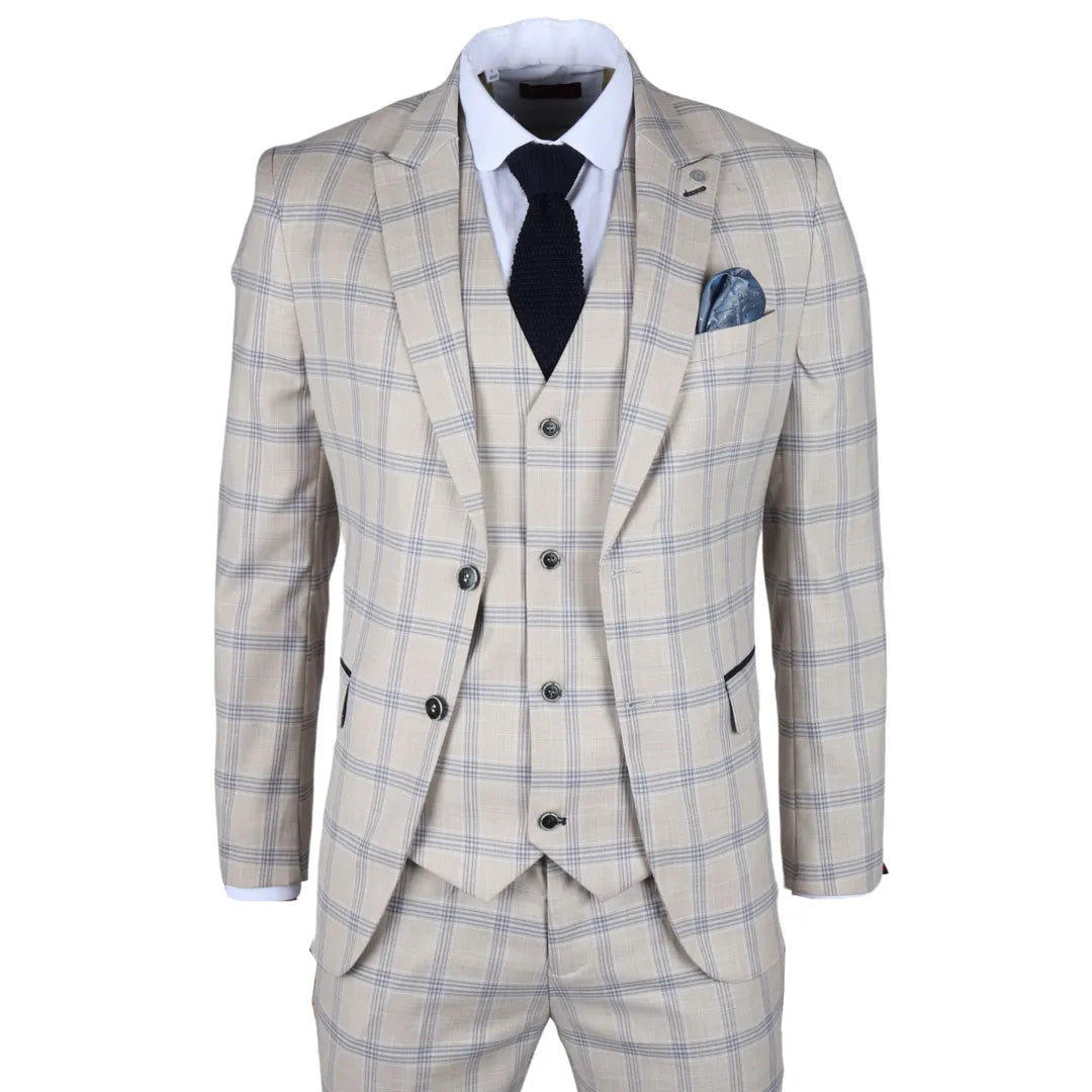 Warwick - Moški bež karirasti blazer