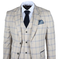 Warwick - Moški bež karirasti blazer
