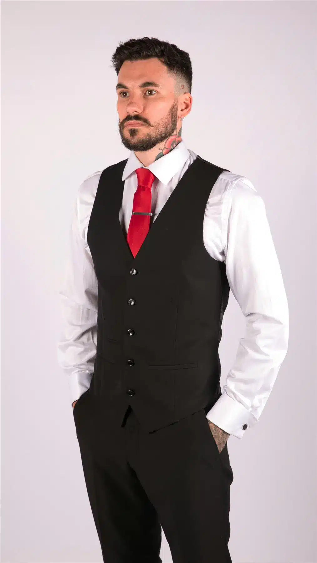 Moški klasični črni telovnik, pogrebni, poročni, pisarniški, elegantni, ležerni, slim kroj