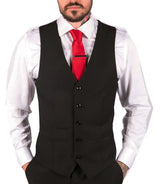 Moški klasični črni telovnik, pogrebni, poročni, pisarniški, elegantni, ležerni, slim kroj