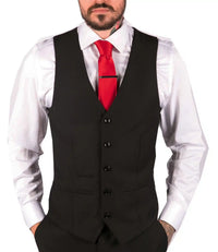Moški klasični črni telovnik, pogrebni, poročni, pisarniški, elegantni, ležerni, slim kroj