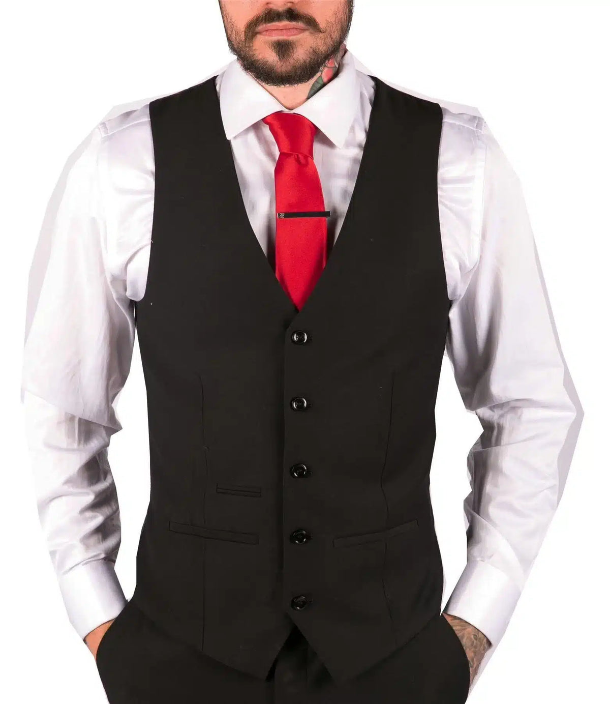 Moški klasični črni telovnik, pogrebni, poročni, pisarniški, elegantni, ležerni, slim kroj