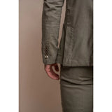 Alvari - Moška poletna dvodelna poročna obleka iz žajbljevega lana