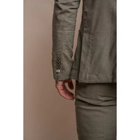 Alvari - Moška poletna dvodelna poročna obleka iz žajbljevega lana