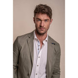 Alvari - Moška poletna dvodelna poročna obleka iz žajbljevega lana