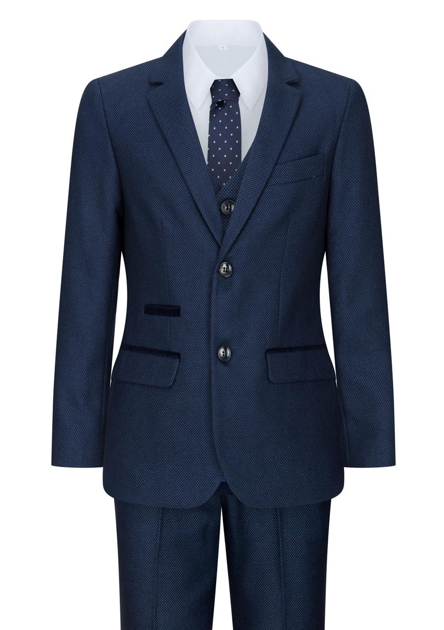 Fantovska temno modra 3-delna tvidasta obleka Birdseye, elegantna, formalna, poročna, klasična, 20. leta 20. stoletja